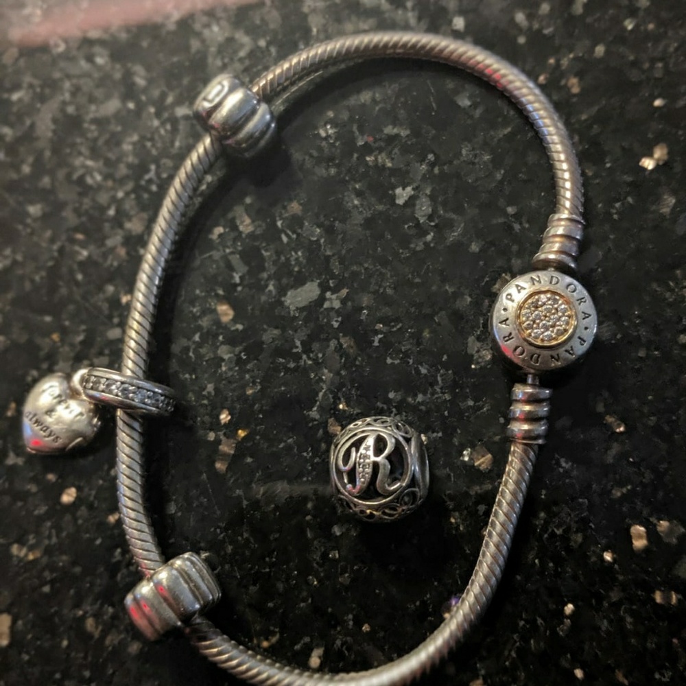 COPY - Sterling silver Pandora Bracelet with two …